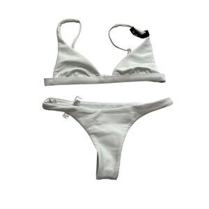 Ark Swimwear Bralette Bikini Top & Brazilians Bottoms Set in White